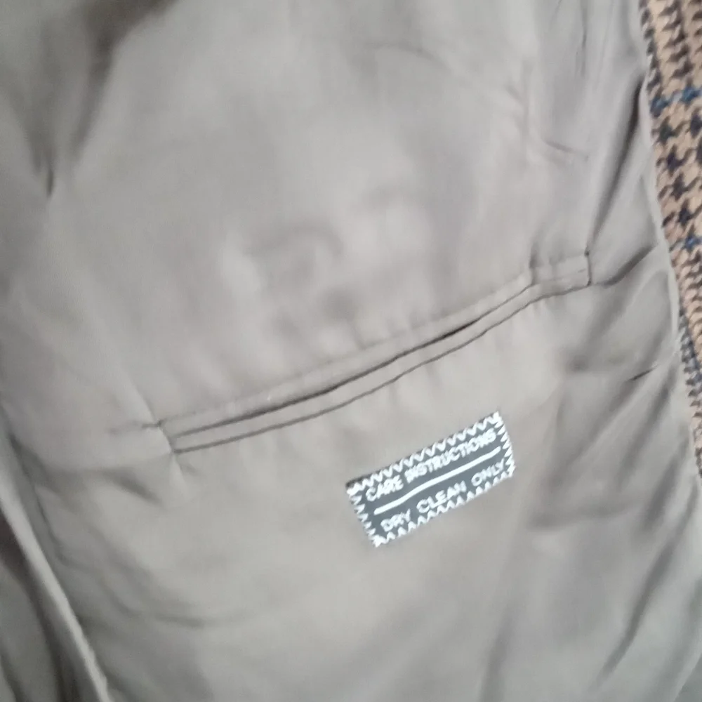 Mens Brown‎ Plaid Blazer Jacket Made in Italy